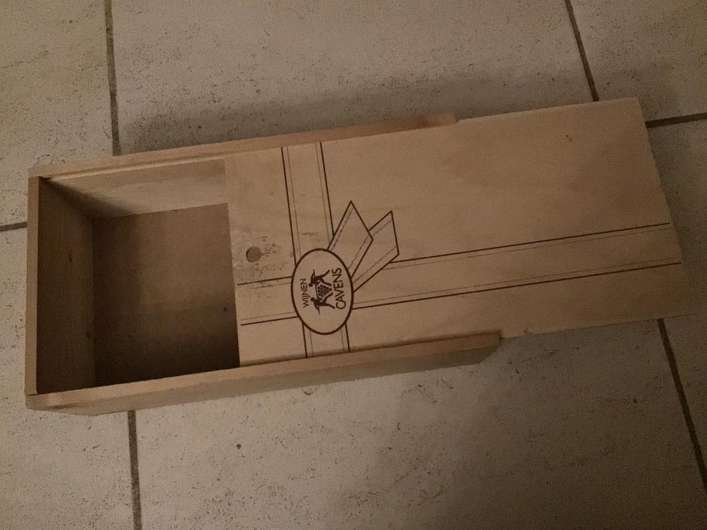 Houten geschenkdoos schuifdeksel wijn verzamelbox, Verzamelen, Ophalen of Verzenden