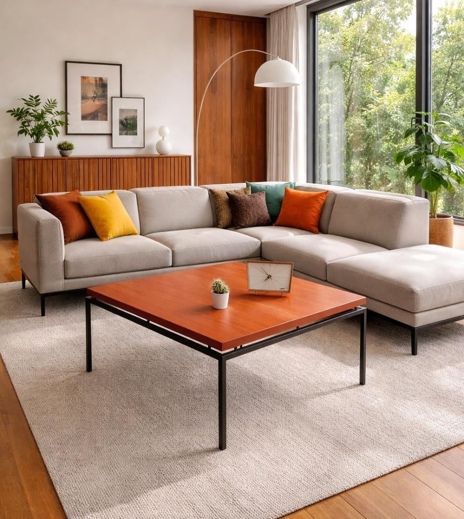 Prachtige midcentury teakhouten salontafel, Ophalen of Verzenden, Gebruikt, Teakhout, Midcentury
