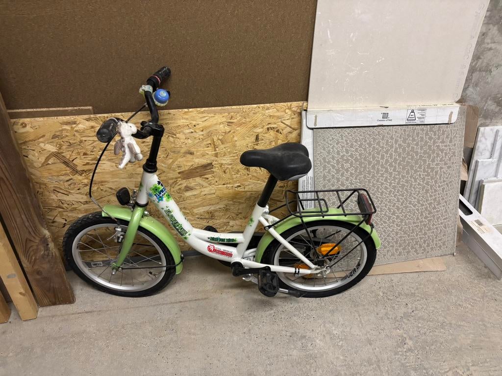 Kinderfietsje / wit & groen, Ophalen, Gebruikt
