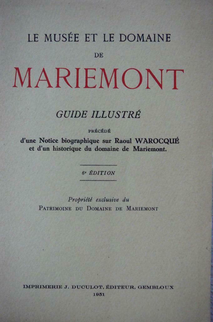 Le musée et le domaine de Mariemont guide illustré, Boeken, Reisgidsen, Verzenden, Reisgids of -boek, Benelux, Gelezen