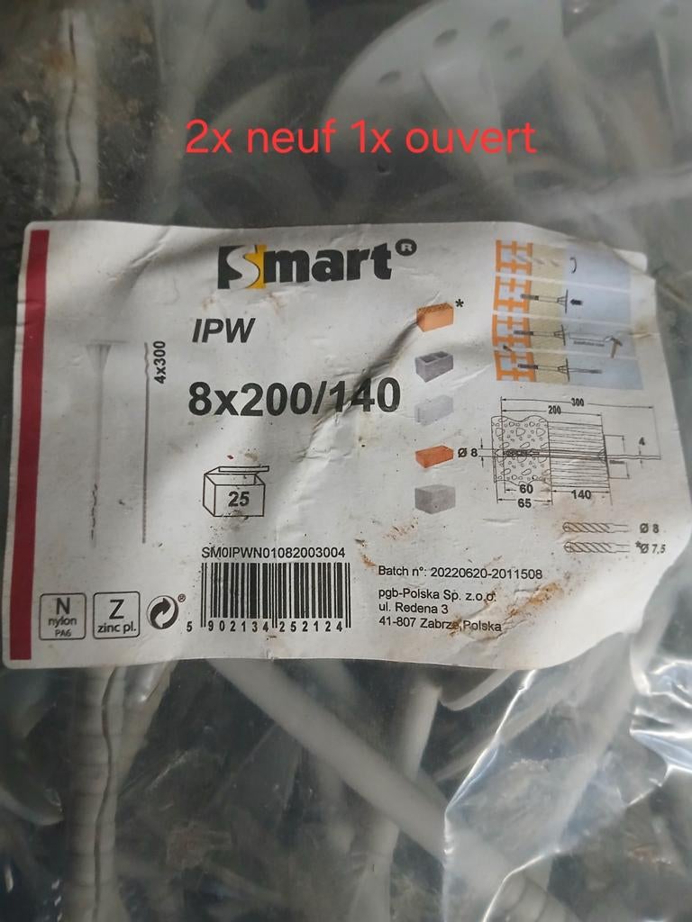 Clou synthétique 10x90 smart + crochet mur, Enlèvement, Neuf, Isolation des murs