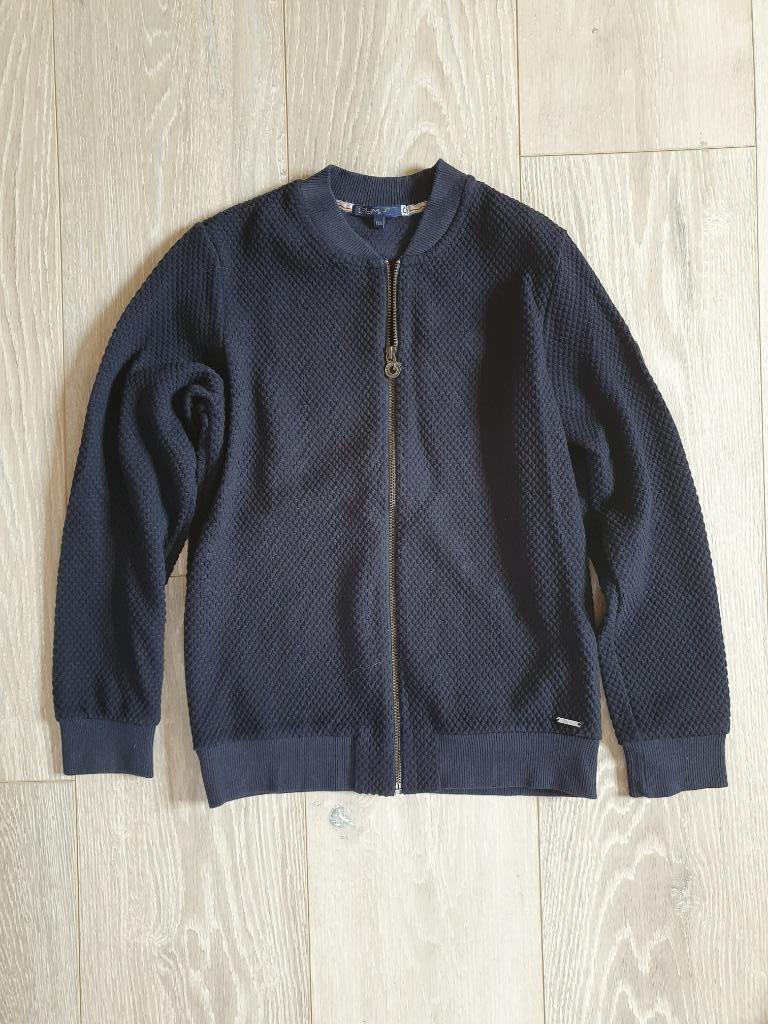 donkerblauwe cardigan Gymp maat 134, Trui of Vest, Ophalen of Verzenden, Zo goed als nieuw, Gymp