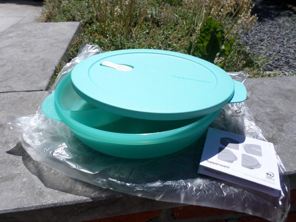 Tupperware Crystalwave bleu ciel turquoise compartiment neuf, Enlèvement ou Envoi, Neuf, Bleu, Récipient ou Bol