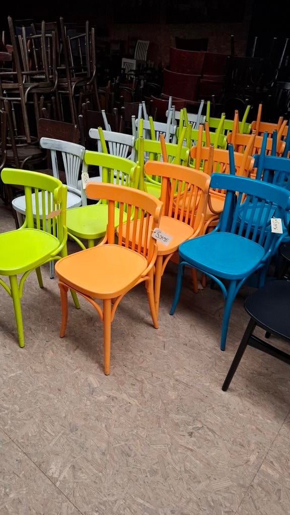 30 thonet cafe bistro stoelen gebogen hout gekleurd horeca, Ophalen of Verzenden, Blauw, Hout