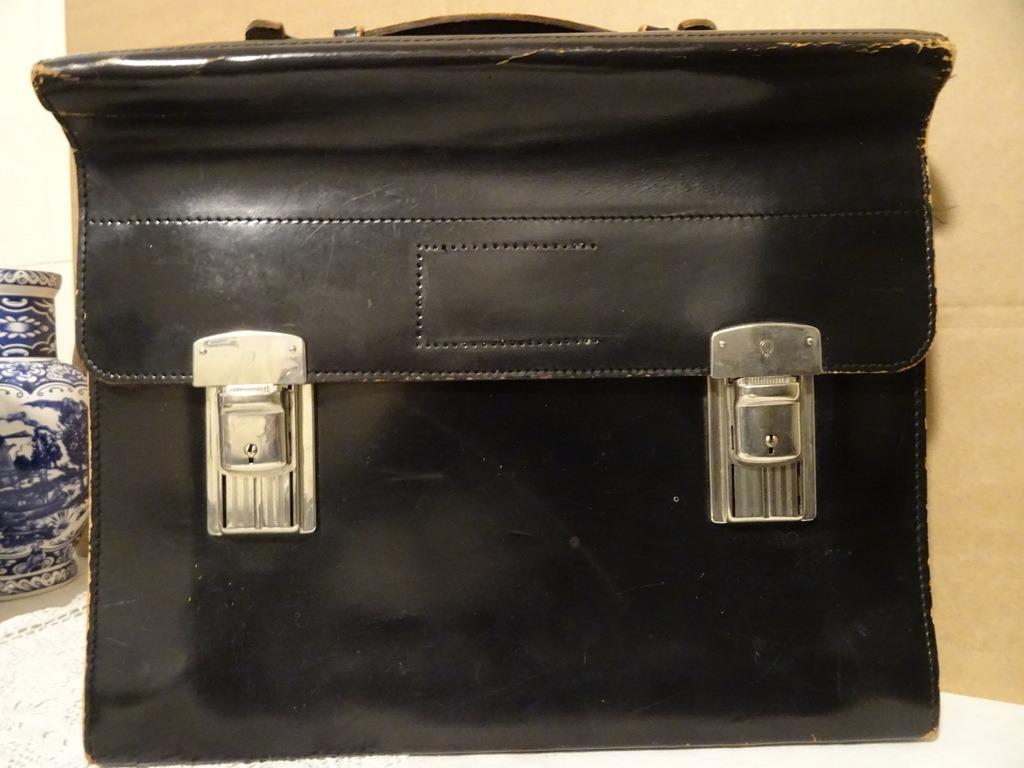 Vintage tas aktetas leren aktetas leren tas antieke aktetas, Ophalen of Verzenden