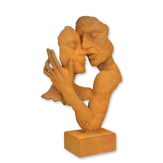 gietijzeren tuinbeeld , liefde , hoogte 62 cm, Antiek en Kunst, Ophalen of Verzenden