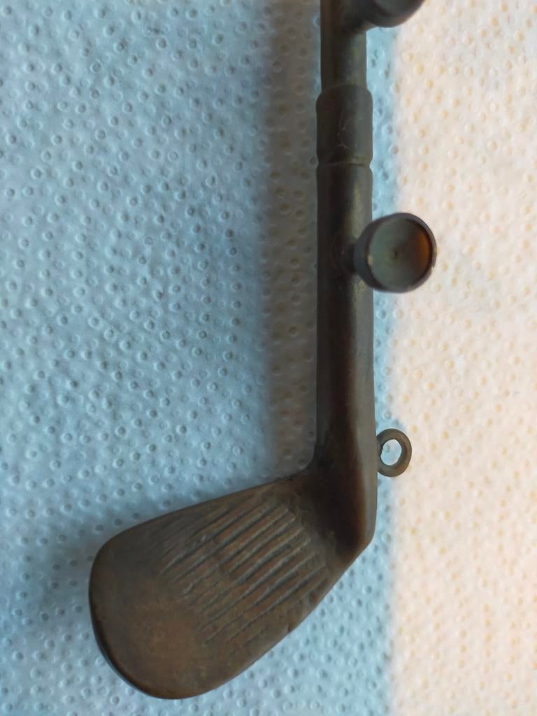 Zeldzame bronzen golfstok.Kunst object Valenti made Spain., Antiquités & Art, Antiquités | Bronze & Cuivre, Enlèvement