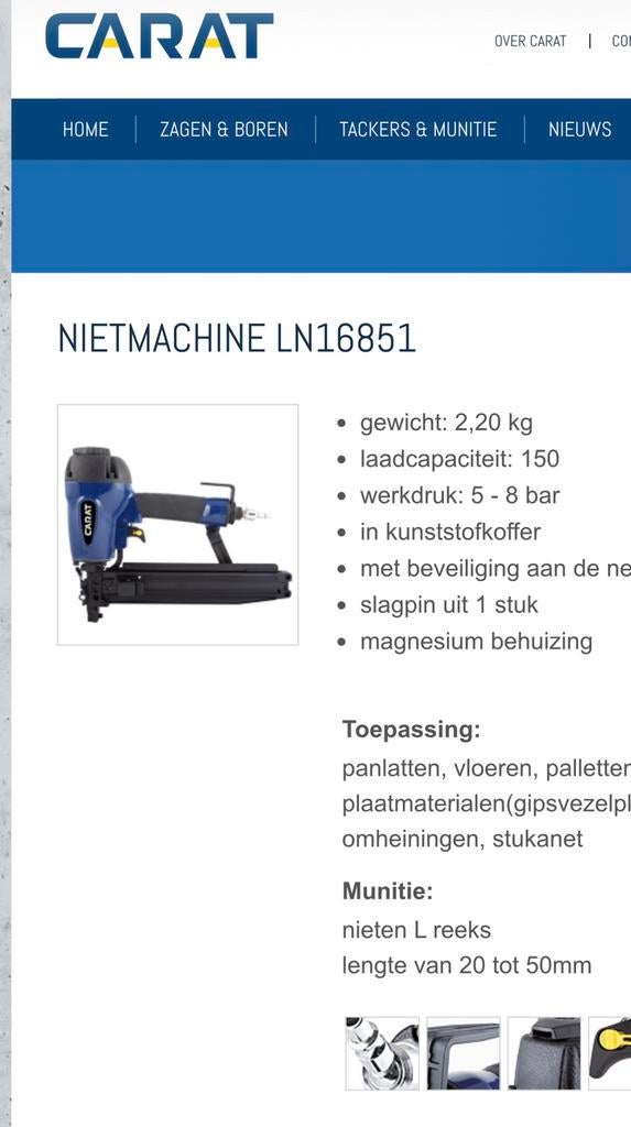 Nietmachine van Carat in topstaat. Typenummer : LN16851, Enlèvement ou Envoi, Comme neuf