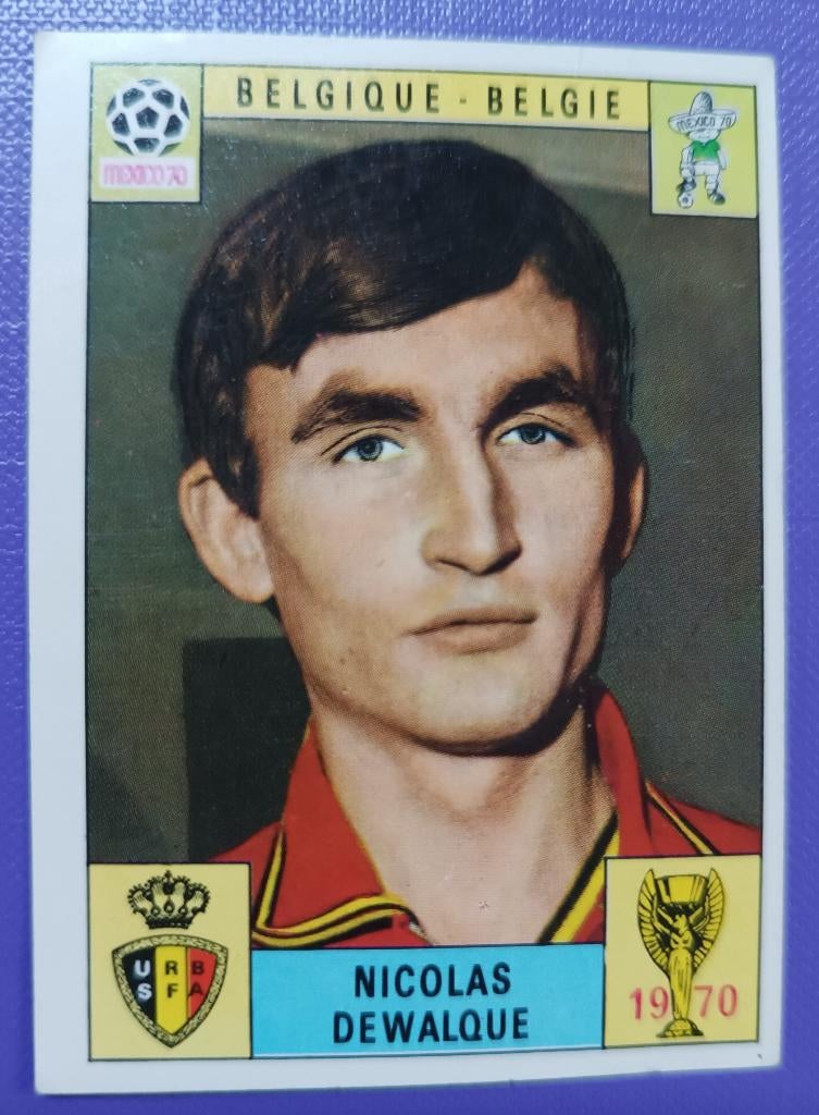 Carte Panini Coupe du monde de foot 1970 Mexique 70 DEWALQUE, Envoi