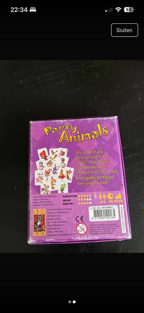 Party animals, Hobby en Vrije tijd, Ophalen, Zo goed als nieuw