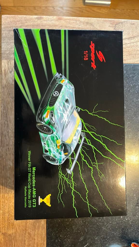 Spark 1/18 Mercedes AMG GT3 999 FIA GT World cup Macau 2019, Ophalen of Verzenden