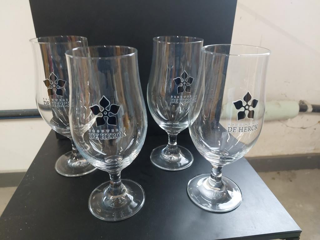 Bierglazen brouwerij De Herck, Verzamelen, Ophalen of Verzenden, Zo goed als nieuw, Bierglas