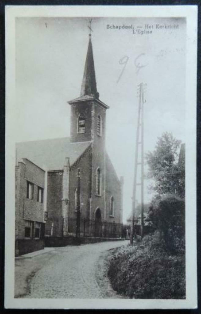 Carte Postale Schepdael L'Eglise, Collections, Enlèvement ou Envoi, 1940 à 1960, Affranchie, Brabant Flamand