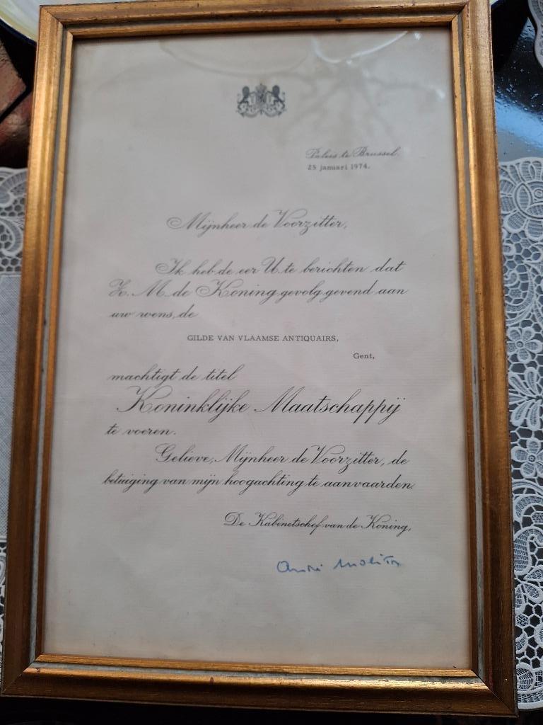 kader met mededeling van Koning Boudewijn  1974, Verzenden, Gebruikt, Overige typen