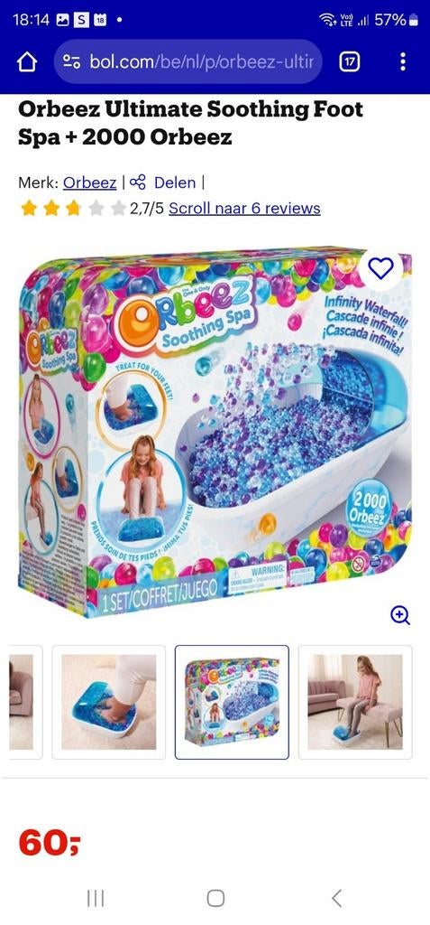 Orbeez voetenspa, Ophalen of Verzenden, Zo goed als nieuw
