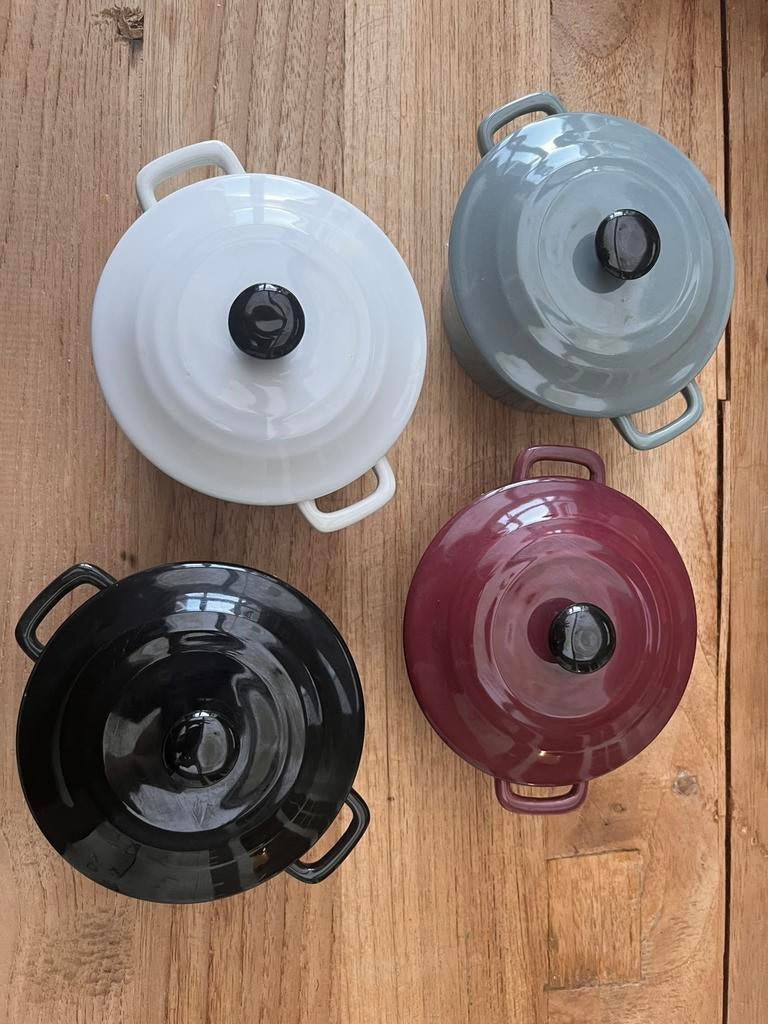 4 kleine ovenschaaltjes met deksel, Ophalen of Verzenden, Zo goed als nieuw