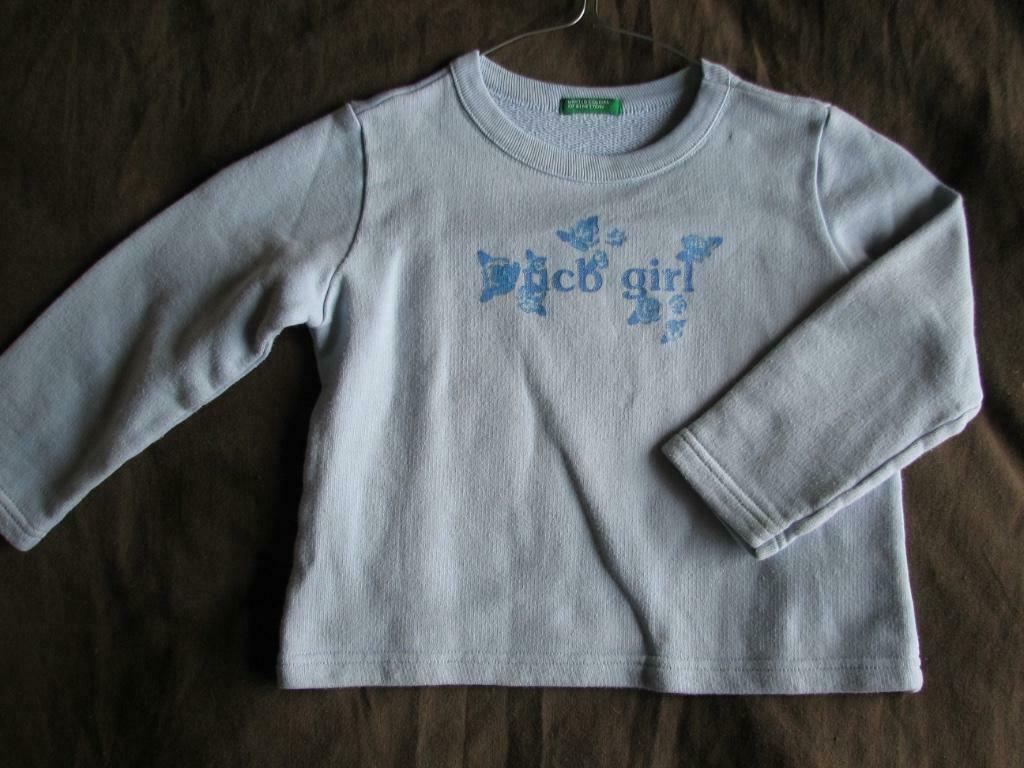 Pull pour fille bleu clair 'Benetton', 2 ans (92), Enlèvement ou Envoi, Chemise ou À manches longues, Utilisé, United colors of benetton