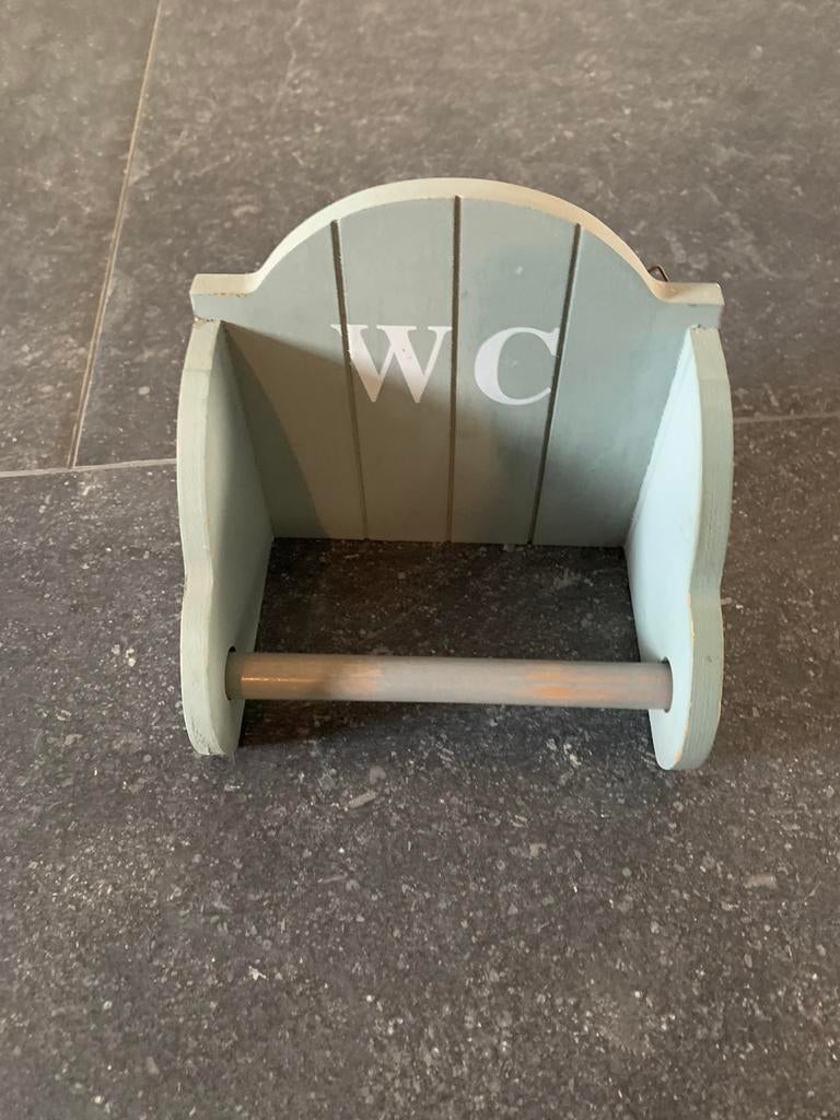 Wc rol houdertje in hout, Enlèvement ou Envoi, Comme neuf, Gris