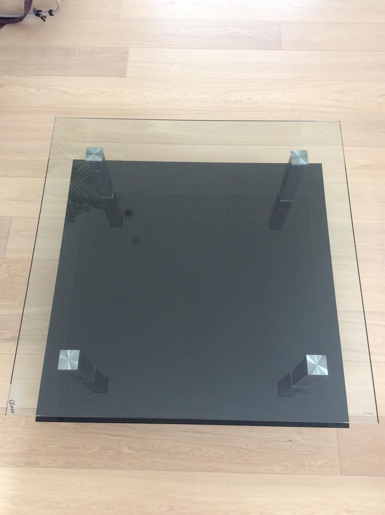 Salontafel Safety Glas, Ophalen, Zo goed als nieuw, Vierkant, Glas