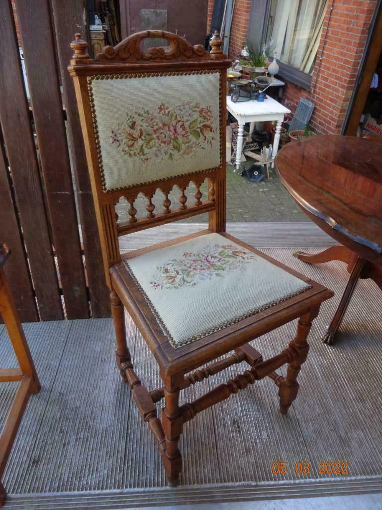 OUDE STOEL MET GOBELIN, Antiek en Kunst, Ophalen of Verzenden