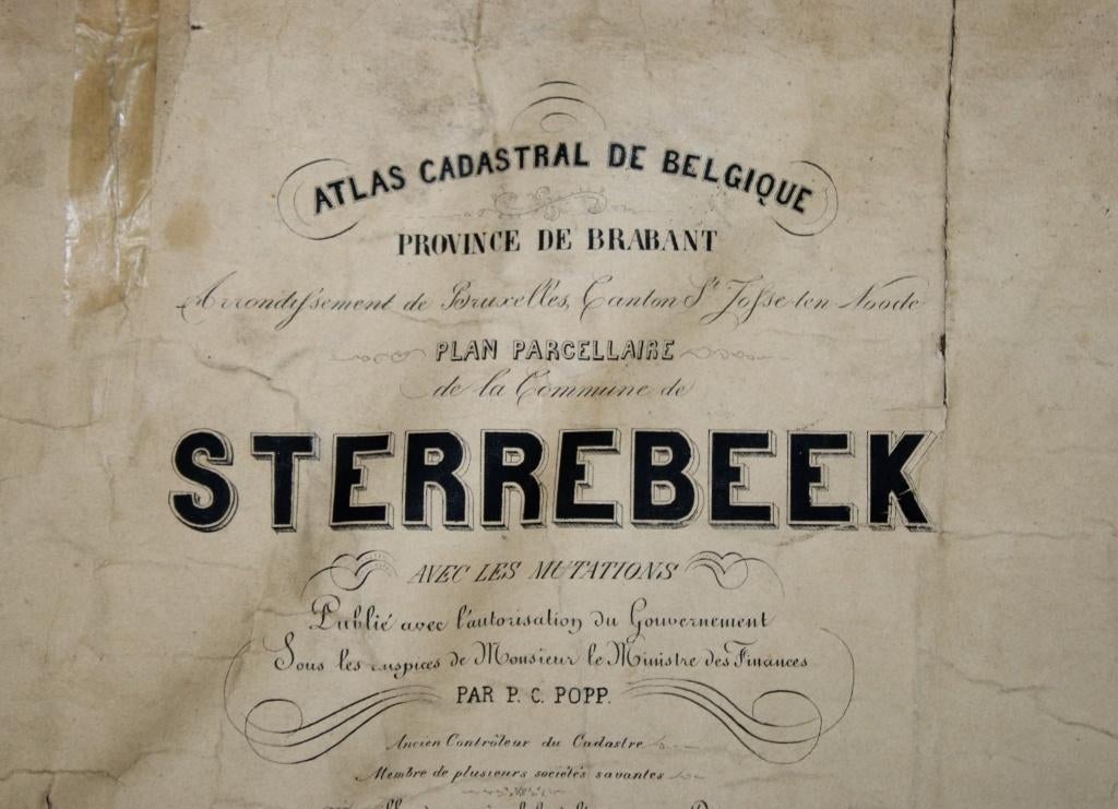 oude kaart Sterrebeek, PC Popp, 19eeuw, Antiek en Kunst, Ophalen of Verzenden