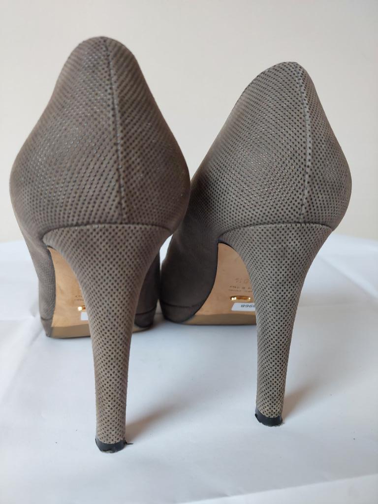 896B* SERGIO ROSSI luxe grijze all-lederen pumps (40.5), Pumps, Sergio Rossi, Verzenden, Grijs