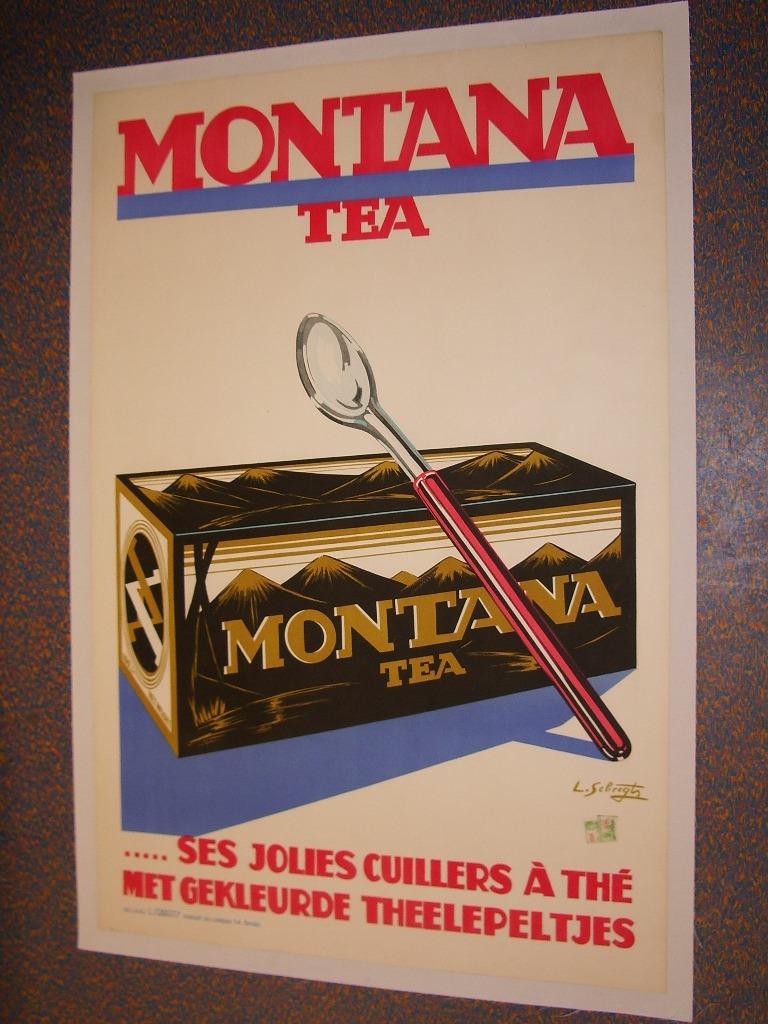 affiche Montana tea, L. Sebregt, Ophalen of Verzenden