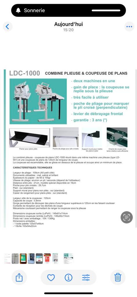 Plieuse/coupeuse de plans, Enlèvement
