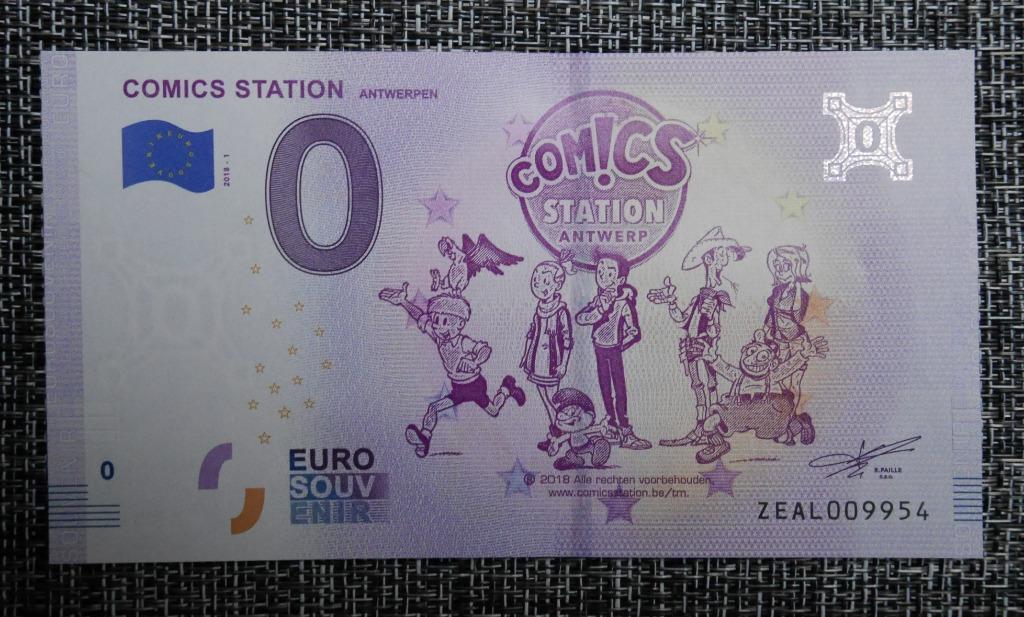 Billet 0 euro Belgique UNC Comics Station ANTWERPEN 2018-1, Envoi, Belgique