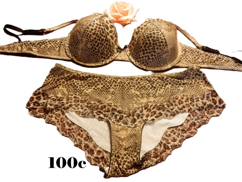 (63) -ensemble femme t.100C brun - piege lingerie -, Piege lingerie, Enlèvement ou Envoi, Brun, Ensemble