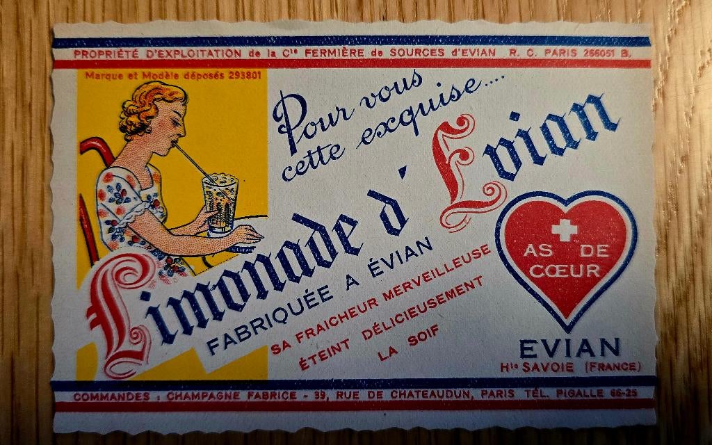 Evian limonade Old label - Label 135, Verzamelen, Ophalen of Verzenden, Overige typen