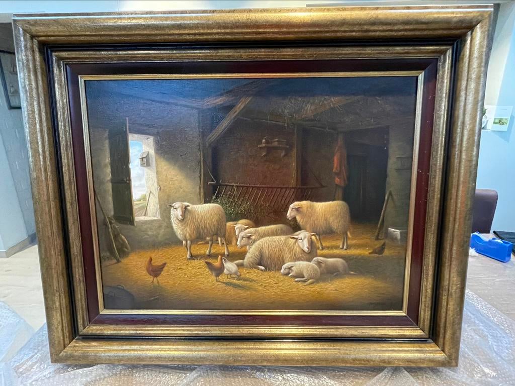 Schilderij Van Baelen J. *** Schapen, Ophalen of Verzenden
