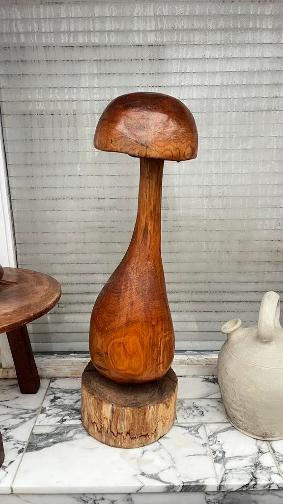 Carving houte paddestoel, Huis en Inrichting, Ophalen, Nieuw, Hout