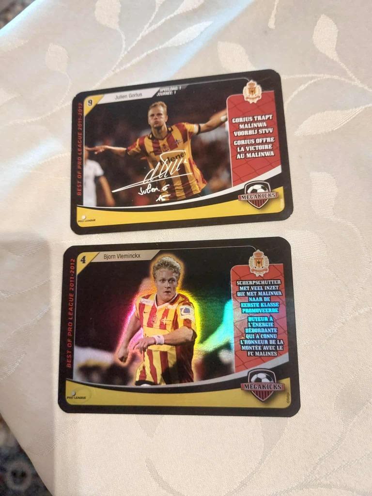2 Voetbalkaarten : Megakicks / KV Mechelen 2011-2012, Envoi, Comme neuf, Cartes de joueur
