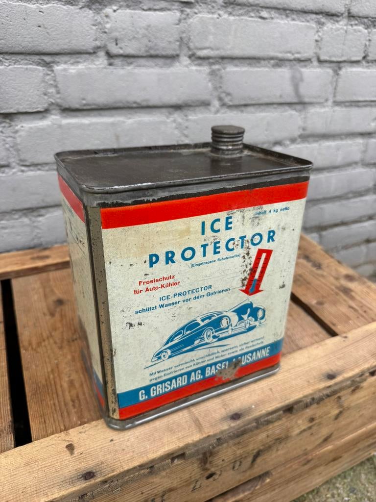 Ice Protector zeldzaam olie blik, Verzamelen, Blikken, Ophalen of Verzenden, Gebruikt, Overige, Overige merken