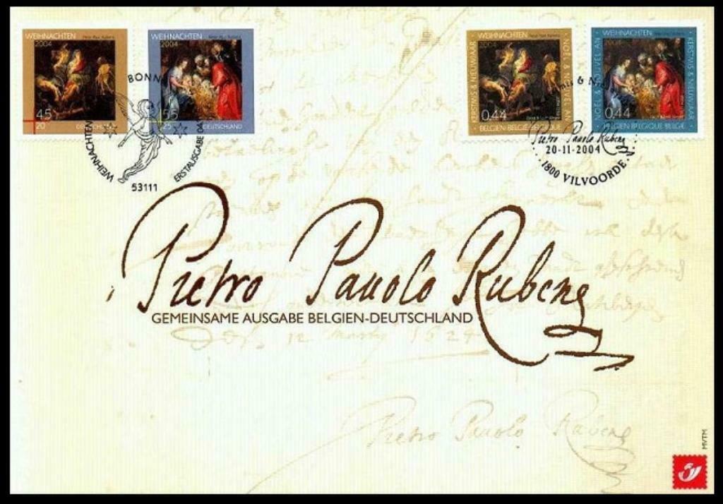 3332HK Herdenkingskaart Kerstmis en Nieuwjaar  (Rubens), Postzegels en Munten, Postzegels | Europa | België, 1e dag stempel, Kerst