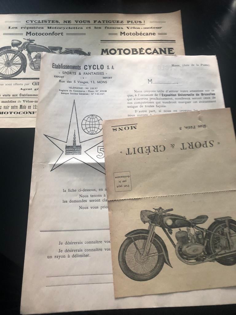 3 document Mons motobecane exposition 58, Vélos & Vélomoteurs, Comme neuf
