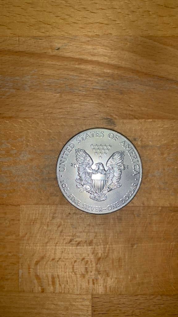prachtige zilveren munt; Silver Eagle 2014, Ophalen of Verzenden, Zilver