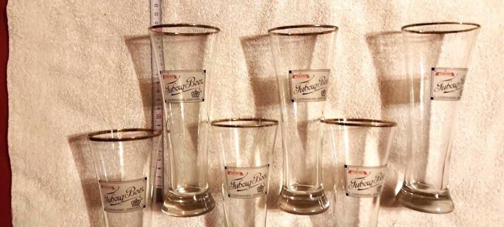 ZES vintage TUBORG fluitjes glazen, Enlèvement, Comme neuf, Verre ou Verres