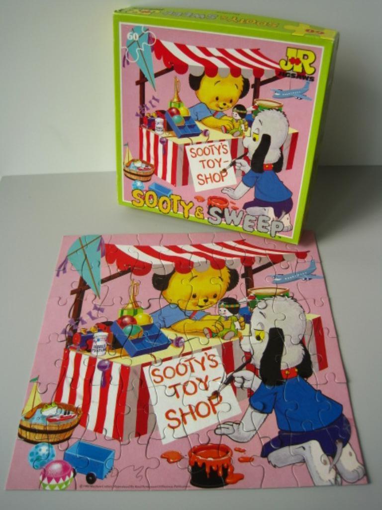 Puzzle vintage Sooty & Sweep 60 pièces - à partir de 5 ans, Enlèvement ou Envoi, Plus de 50 pièces, Utilisé, 6 ans ou plus