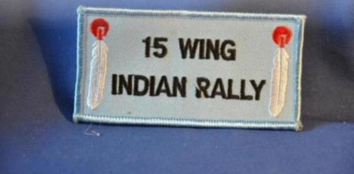 § badge tissu brodé 15eme wing indian rally, Collections, Objets militaires | Général, Enlèvement ou Envoi, Armée de l'air, Emblème ou Badge