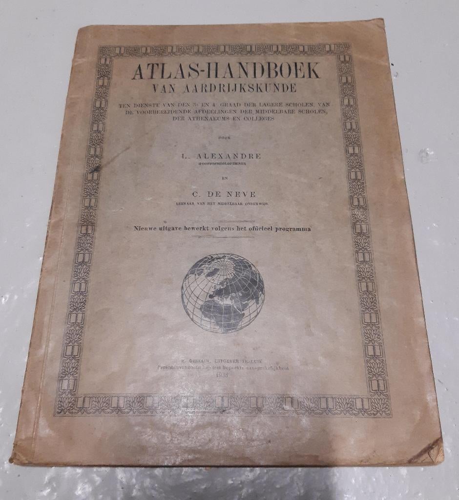 Atlas-Handboek 1938, Gelezen, Overige atlassen, Ophalen of Verzenden, 1800 tot 2000