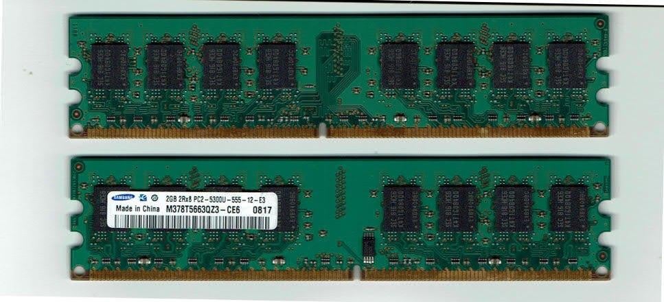 RAM pour PC de Bureau 2GB SAMSUNG M378T5663QZ3-CE6, 667Mhz, Gebruikt, Ophalen of Verzenden, DDR2