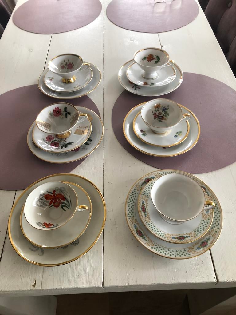 Thee servies setjes, Huis en Inrichting, Ophalen of Verzenden, Zo goed als nieuw, Overige stijlen, Kop(pen) en/of Schotel(s)
