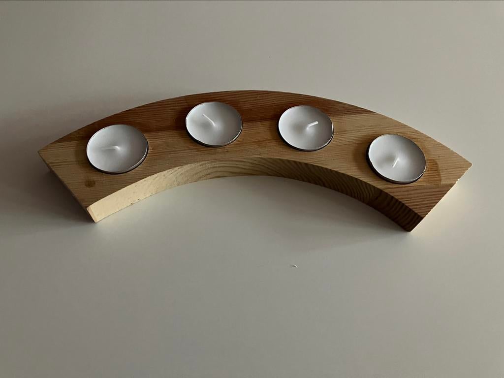 Décoration en bois pour bougies, Ophalen of Verzenden, Hout