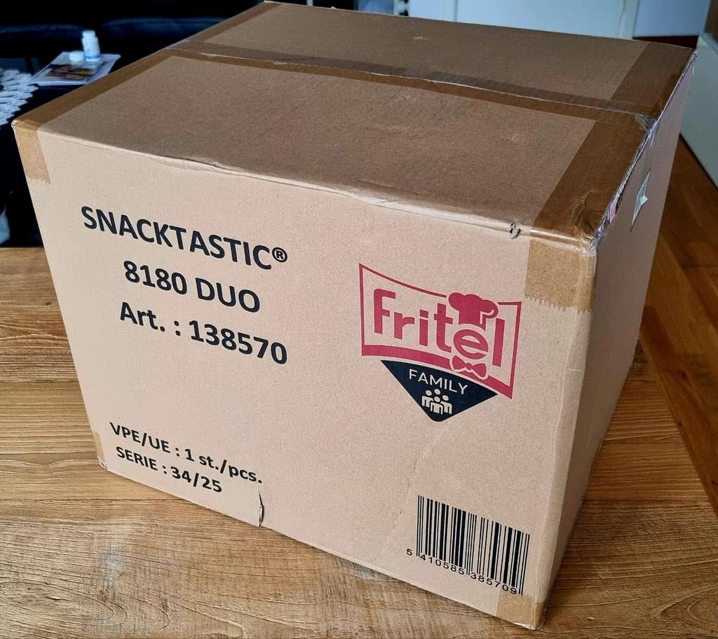 Fritel SnackTastic 8180 Duo — nieuw, nooit gebruikt, Doe-het-zelf en Bouw, Kratten en Dozen, Ophalen of Verzenden