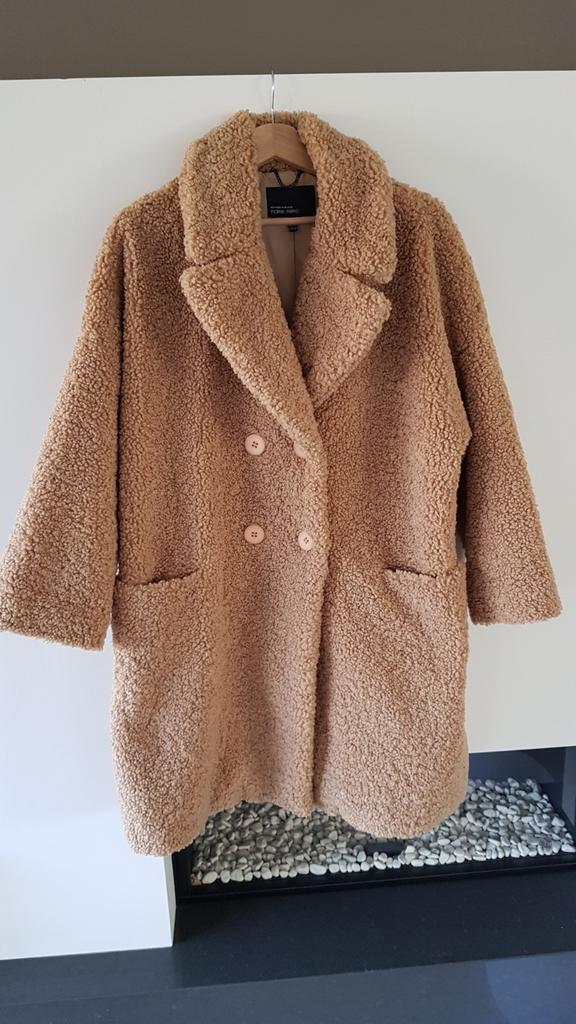 Mantel bruin teddy Marie Méro m 48 - nieuwstaat, Kleding | Dames, Jassen | Winter, Bruin, Maat 46/48 (XL) of groter, Marie Méro