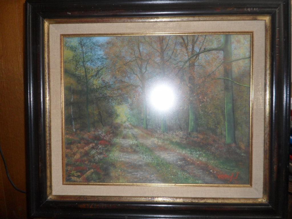 mooie pastelschilderij landschap van Julien vandebril-vanhoe, Antiek en Kunst, Ophalen