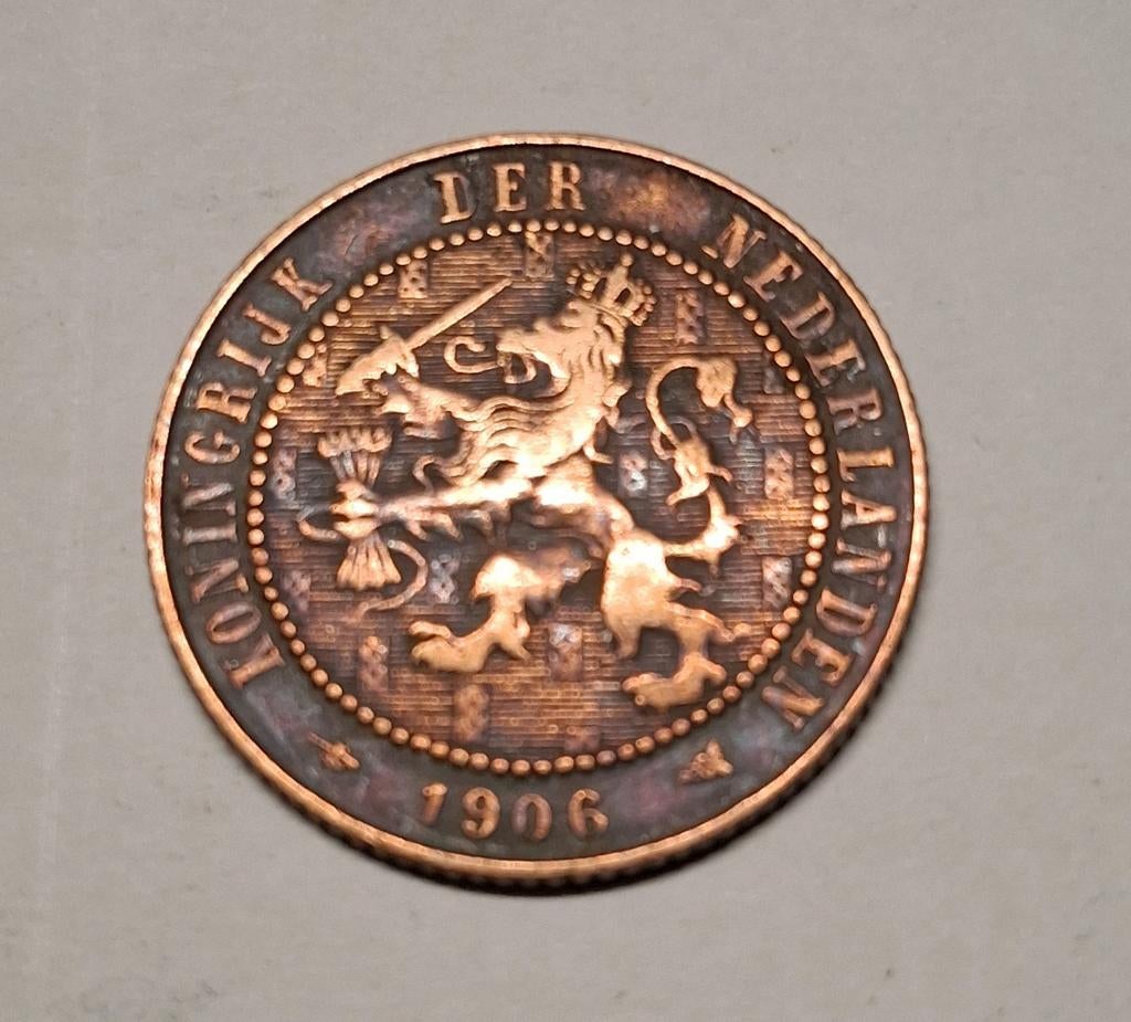 Nederland, 2,1/2 cent 1906, Wilhelmina1,brons, gekarteld, Postzegels en Munten, Munten | België, Verzenden, Brons