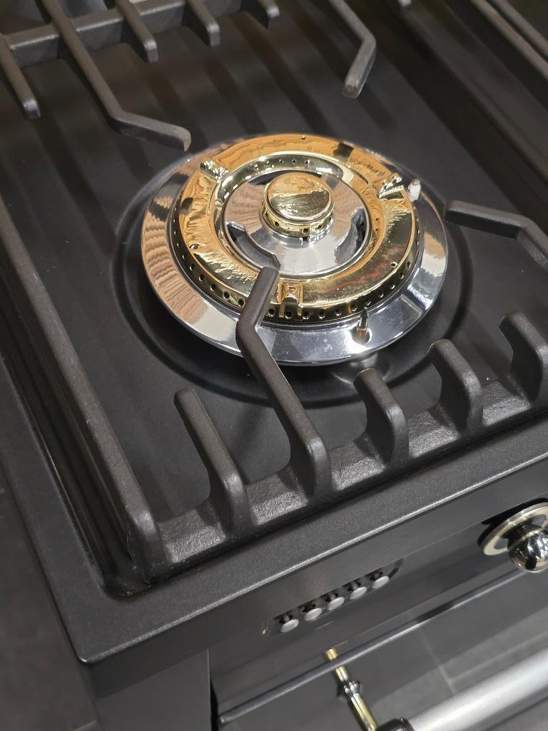 🔥 Poêle Boretti de luxe 90cm anthracite + four à 300 degrés, Gaz, Classe énergétique A ou plus économe, Enlèvement ou Envoi, Comme neuf